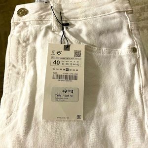 zara white ripped jeans